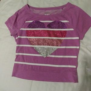 Justice girls heart shirt